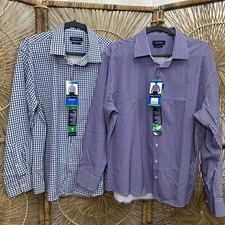 2 NWT Men's Nautica Button Up Shirts Slim Fit 17-17.5 32/33 XL