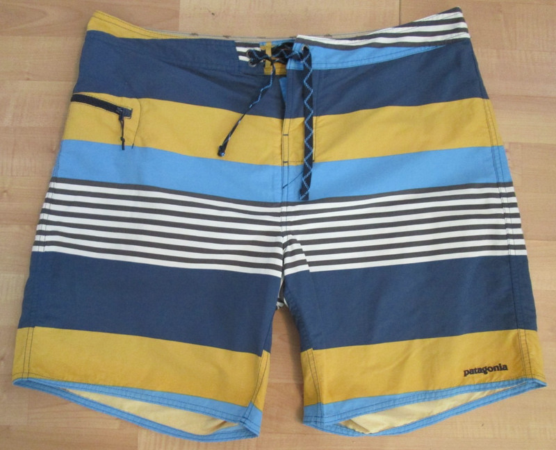 Patagonia Board Shorts, Men 38, Multi-Color, Ties, Zip Pocket