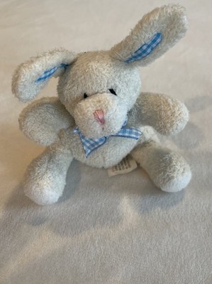 Gund Bunny Rabbit Plush Rattle Stuffed Animal Toy Baby Genius Blue Bow Easter