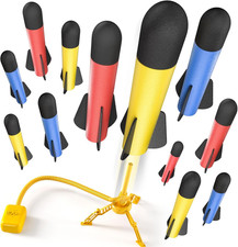 Rocket Launcher for Kids, 12 Foam Rockets and Launcher Pad, Launch up to 100 Ft,