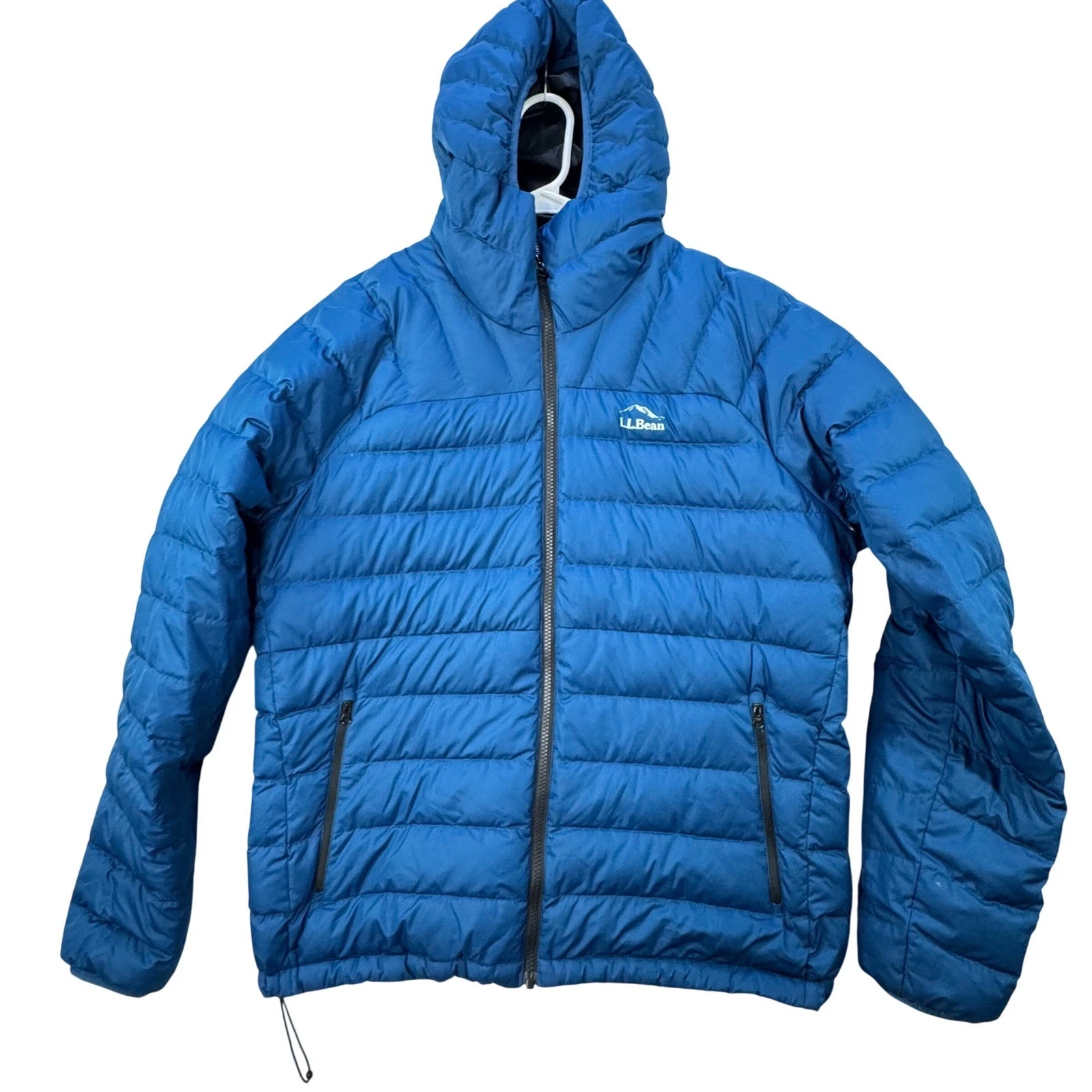 LL Bean 650 Hooded Puffer Jacket Mens Large Blue Down Filled Gorpcore Outdoor
