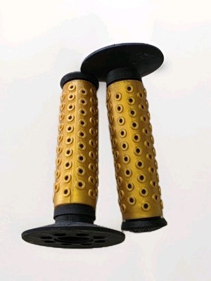 Oakley B-1B BMX Handlebar Grips Gold/Black Rubber Slip-On B1B Pair (2)