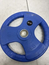1'' Color Coded Weight Plate Rubber Coated Standard Grip Plate 45lb Pair, Blue