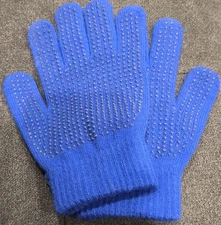 A&R Sports Knit Gloves With Grip Dots, Royal Blue, One Size