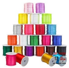 20 Rolls 656 Yards 1mm Rattail Satin Nylon Trim Cord Silk Cord Beading String