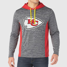 Kansas City Chiefs Hoodie Sweatshirt Mens Medium Gray Red NFL Football Fanatics