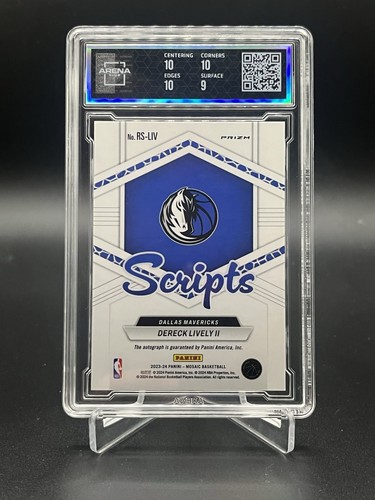 2023-24 Panini Mosaic Dereck Lively II Genesis Rookie RC Auto Arena Club 9.5 - Picture 2 of 2