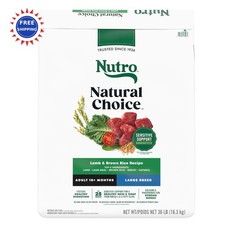 Dog Food Nutro Natural Choice Senior Lamb Brown Rice 36 lb Recipe treats chews 3.89 per pound