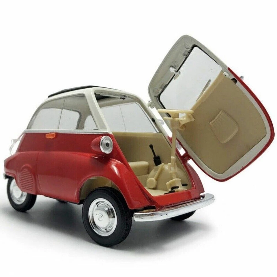 BMW Isetta 1955 modelo de coche, juguete de metal fundido a presión rojo - regalo ideal escala 1:18 vintage Foto 4 de 4