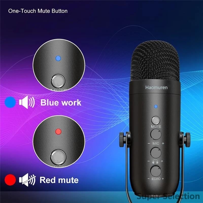 USB Podcast Mic Bundle W/ Boom Arm Pop Filter For Streaming PC Mac PS5