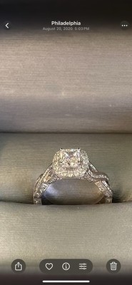 Engagement Ring Size 7 Or 8 14k White Gold 1 Carat Cushion Cut