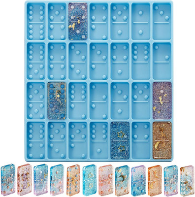 Domino Mold for Resin Domino Mold for Epoxy Candy Clay Chocolate Mould 28 Caviti