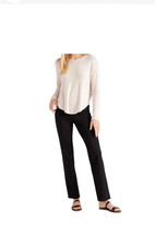 Quince Ultra Stretch Ponte Straight Leg Pants Black Size M X 27 Capsule Career