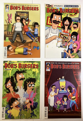 Bob's Burgers Lot of 4 Comic Books, vol. 2 #1 and #2 & FCBD 2015  & Vol 1 #5