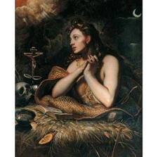 High Quality Large Oil painting beautiful woman Penitent on canvas handmade art