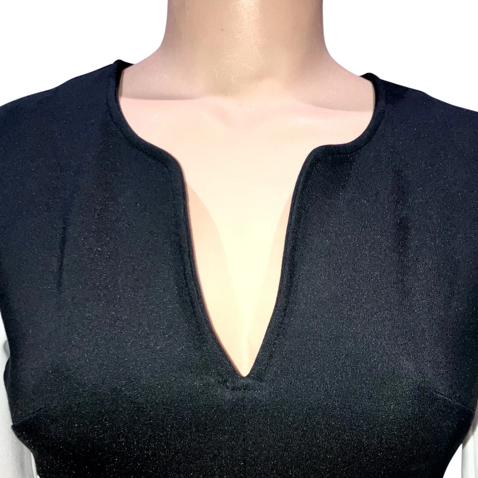 UNDERCOVER Abito manica lunga Victoria's Secret nero bianco colorblock taglia 0 bodycon donna