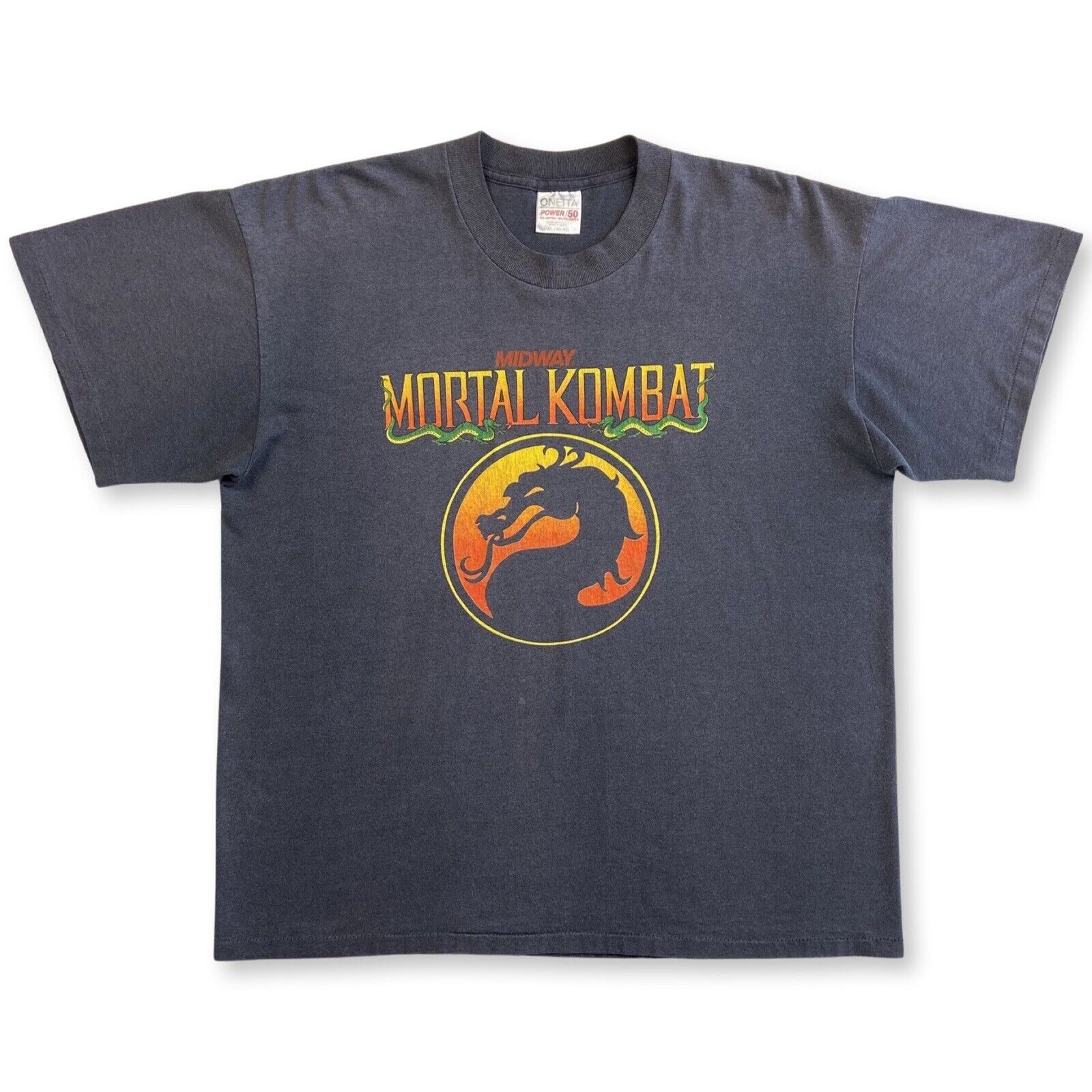 Mortal Kombat T-Shirt XL Vintage 1992 90s Faded B… - image 1