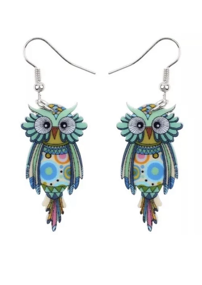 Pendientes Acrílico Búho Pájaro Arte Bohemio con Regalo 🎁 Caja ~ ¡¡ENVÍO GRATUITO!!! Foto 3 de 4