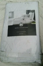 Hotel Collection White Euro Pillowcase Pillow Sham Quilted - Diamond Embroidery