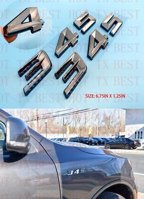 (2pc) Chrome Black 345 Badge Emblem for MOPAR HEMI Passenger & Driver Side