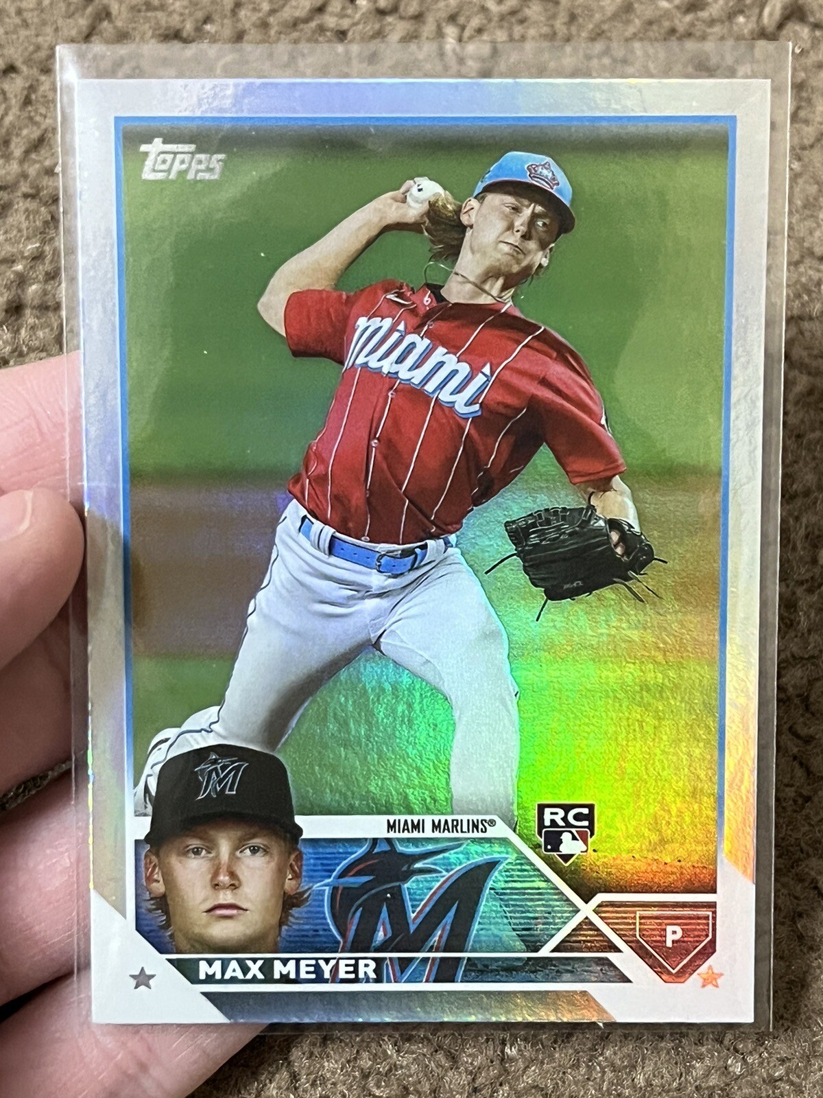 2023 Topps Series 2 Max Meyer Rookie RC Rainbow foil Miami Marlins #388