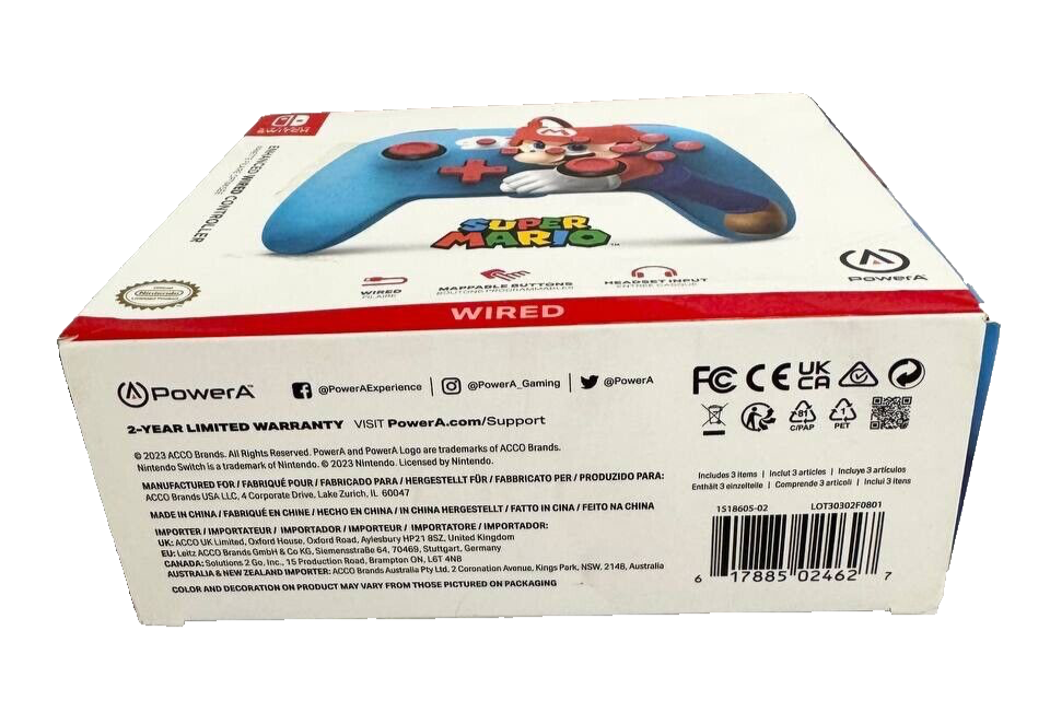 Super Mario. Enhanced Wired Controller for Nintendo Switcg