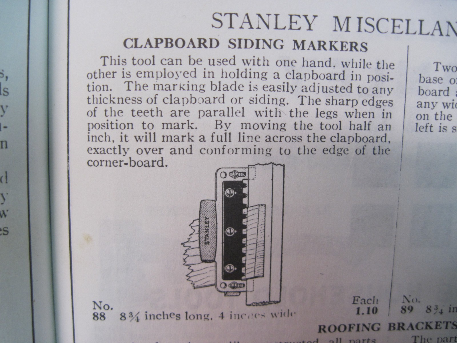 STANLEY TOOLS No 88 CLAPBOARD SIDING MARKER GAUGE PAT JULY 1886 USED