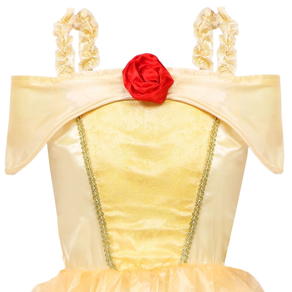 GOLDEN PRINCESS COSTUME GIRLS FILM KIDS CHARACTER FANCY DRESS WORLD BOOK DAY - Image 3 of 4