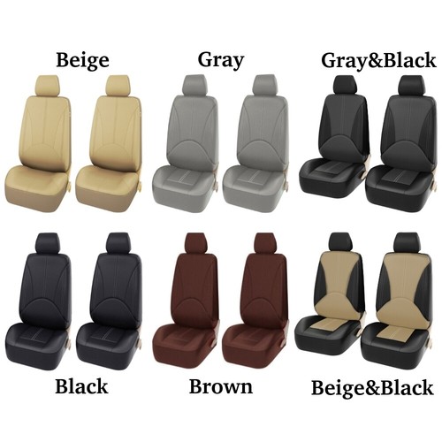 For BMW 2PCS Car Front Seat Covers PU Leather Cushion Pad Mat Protector Full Set - Foto 2 di 18