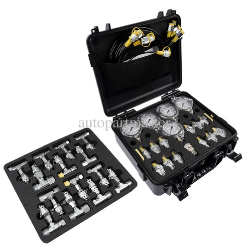 Hydraulic Pressure Test Kit 5 Gauges 13 Test Couplings 5 Test Hoses with Case - Picture 3 of 9
