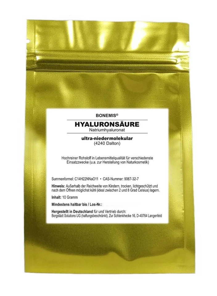 Hyaluron Pulver 10g Hyaluronsäure Rohstoff für Naturkosmetik, Bonemis® - Bild 1 von 1