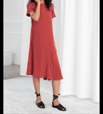 & Other Stories STOCKHOLM ATELIER Women Midi Dress 2 Rustic Burgundy  Asymmetric | eBay