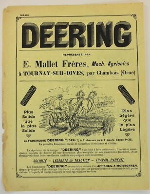Prospekt Brochure Mähwerk Deering Mc Cormick Ihc Traktor Traktor Traktor 