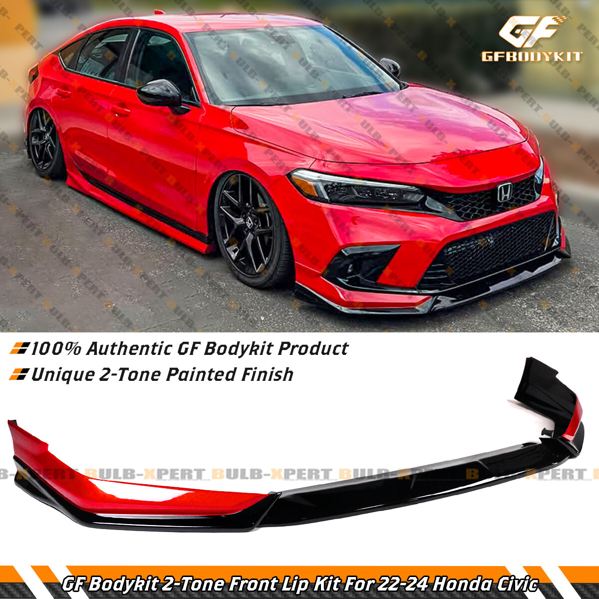 For 2022-2024 Honda Civic 11th Gen GF Bodykit Rallye Red Black