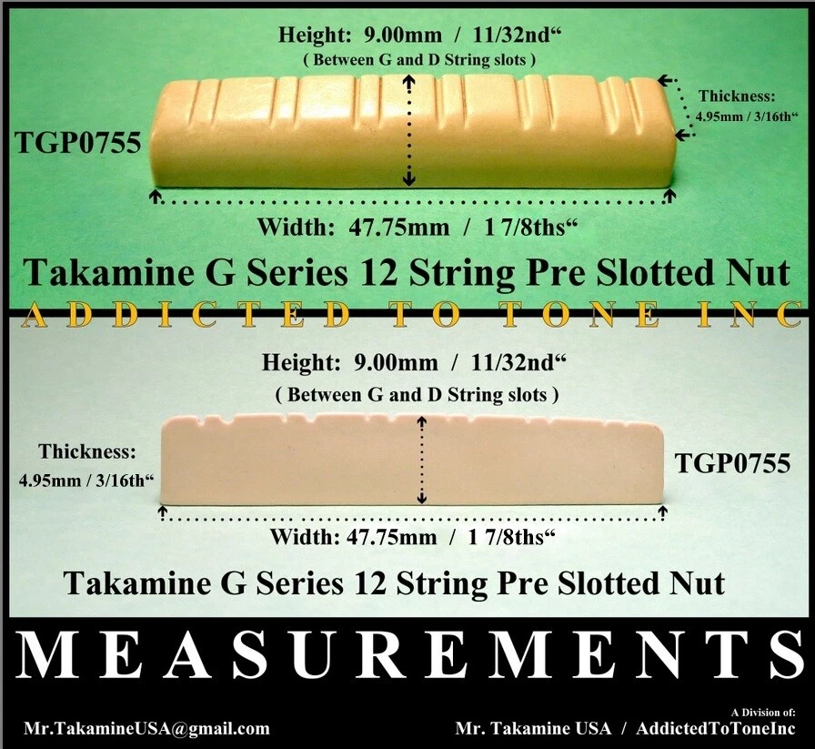 Guitarra Acústica Takamine Serie G 12 Cuerdas NUT TGP0755 Pre Ranurada/OEM/TUSQ Foto 4 de 4