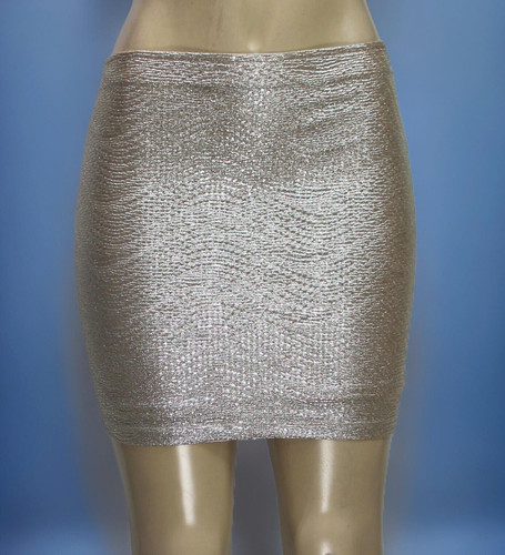 Forever 21 Women's Mini Skirt Metallic Silver Size S