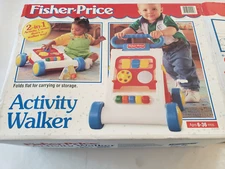 Vtg Fisher Price Activity Walker Amusement 2 in 1 Center Folding Toddler 1995