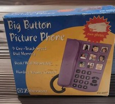 Emerson Purple Big Button Corded Picture Phone EM-999RP 2001  NOTE 