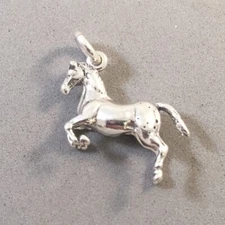 .925 Sterling Silver 3-D APPALOOSA HORSE CHARM NEW Pendant Mare Pony 925 AN50
