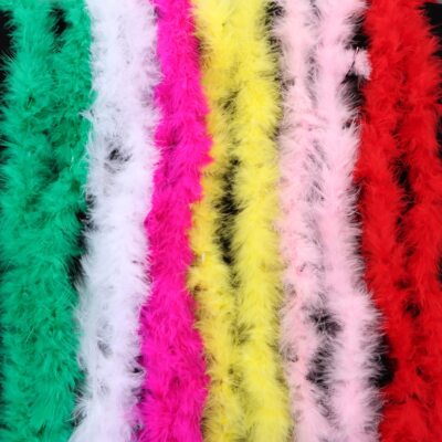 2M Streifen Flauschiges Federboa Handwerk Kostüm Dressup Hochzeit Fancy Party