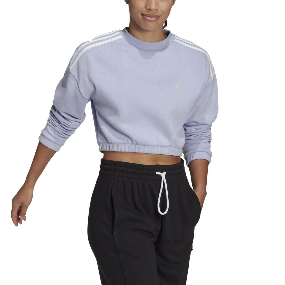 Adidas Womenu0026#039;s Hyperglam Cropped Crew Sweatshirt, Violet Tone  (Lavender )Size M | eBay