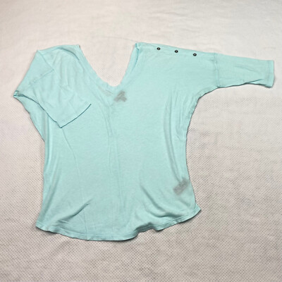 #ad Express Top sz XS Blue Clean Girl Aesthetic Minimalist Soft Spring Casual $14.99
