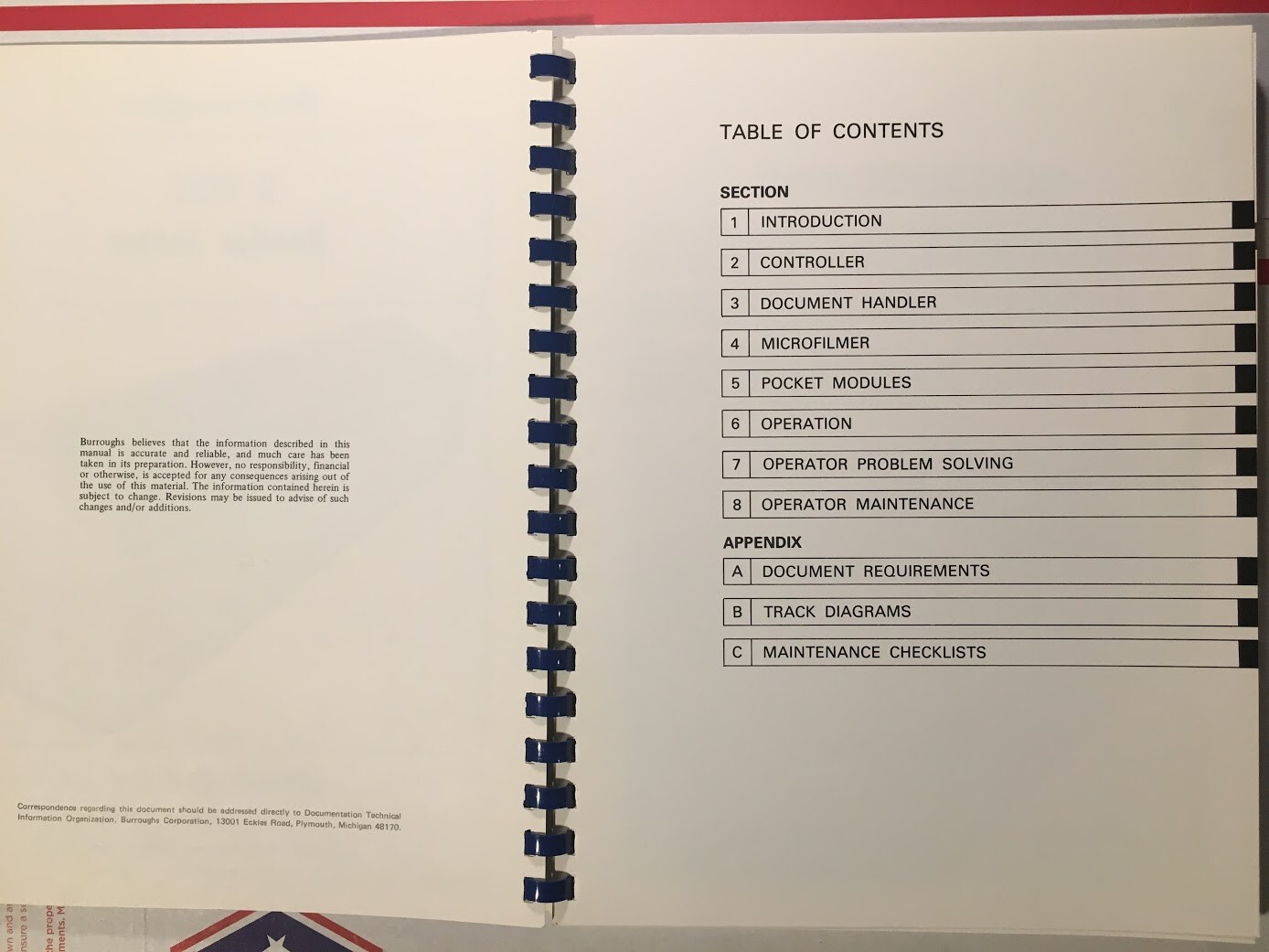 Burroughs B 9138 Reader Sorter Operator's Guide 1979 eBay