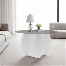 Round Coffee Table Glass Tabletop Coffee Table Tempered Glass Coffee Table