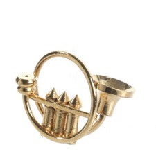 Miniature Collectible Brass French Horn  3 Pieces
