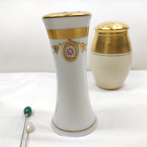 PICKARD Hand Painted GOLD Decorated HAT PIN HOLDER &3 Salt &Pepper Shaker - Picture 13 of 24