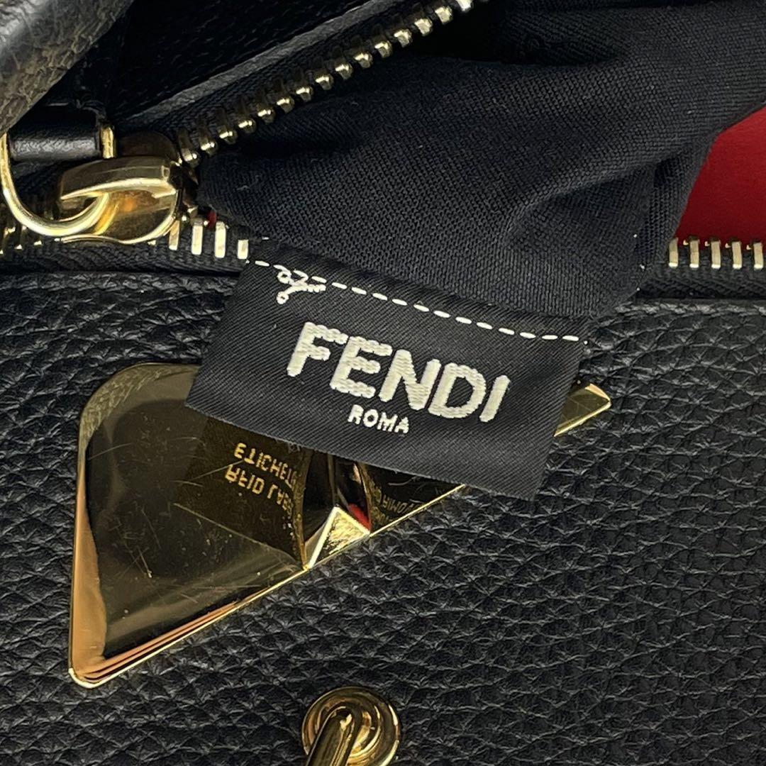 FENDI Selleria Peekaboo Large Monster Eye 2way Handbag Black FENDI Selleria Peekaboo Large Monster Eye 2way Handbag Black