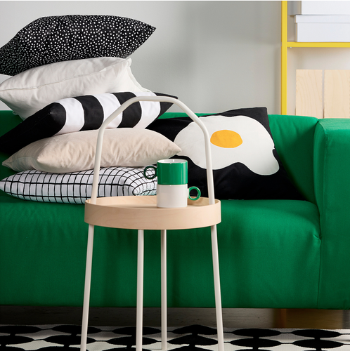 IKEA OGONLOCKSMAL Cushion Cover, Pillow Cover, Black/White, 50x50 cm 20"x20" New - Picture 4 of 5