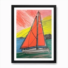 Sailing Pop Art 3 Art Print Framed Wall Art Poster Canvas Print Picture