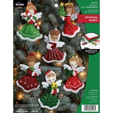 Bucilla Felt Applique Ornament Kit Christmas Angels 89493E